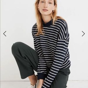 Quilted Studio Mockneck Sweatshirt in Stripe